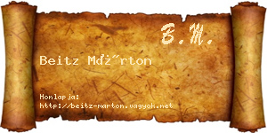 Beitz Márton névjegykártya