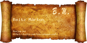 Beitz Márton névjegykártya